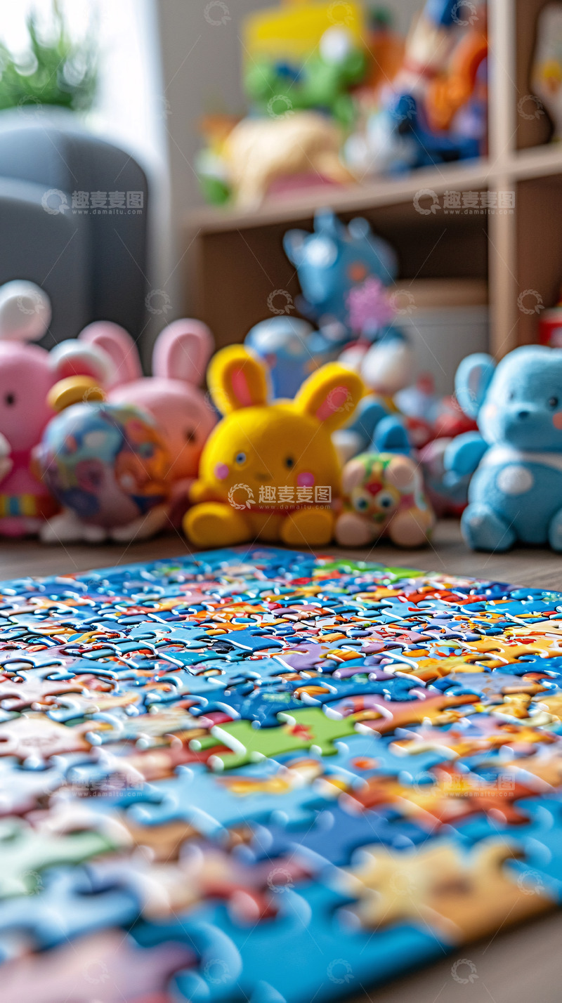 高清大图下载【趣麦麦图】色彩鲜艳的玩具和拼图