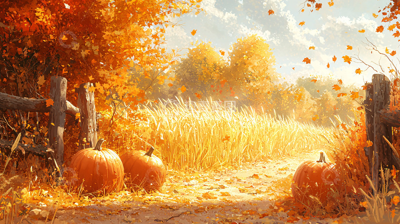 高清大图下载【趣麦麦图】秋天田园南瓜