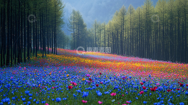 高清大图下载【趣麦麦图】森林花海