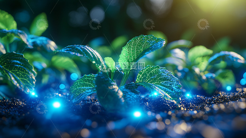 高清大图下载【趣麦麦图】科技感幼苗生长图