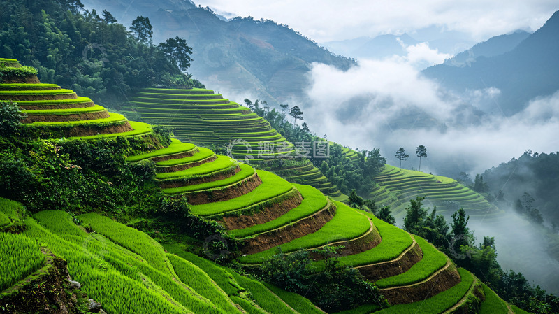 高清大图下载【趣麦麦图】梯田
