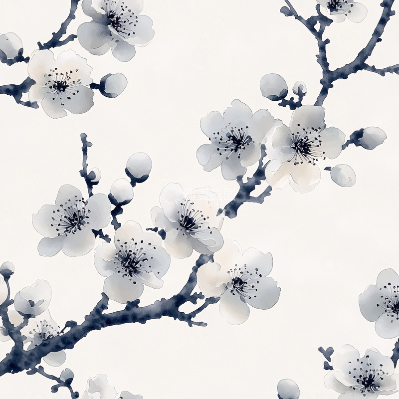 高清大图下载【趣麦麦图】水墨风梅花