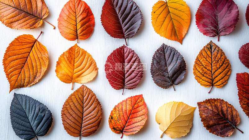 高清大图下载【趣麦麦图】秋叶排列