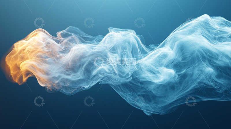 高清大图下载【趣麦麦图】蓝色背景中流动的烟雾