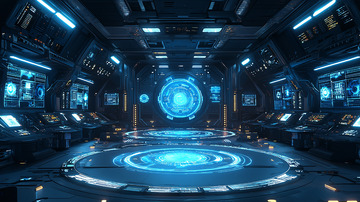 未来科技感控制室