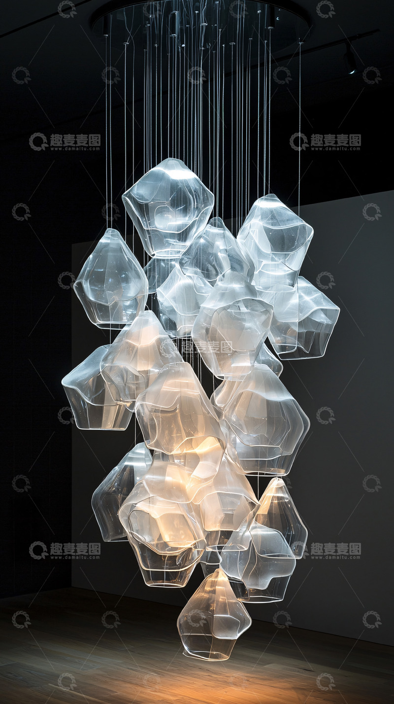 高清大图下载【趣麦麦图】透明水晶吊灯