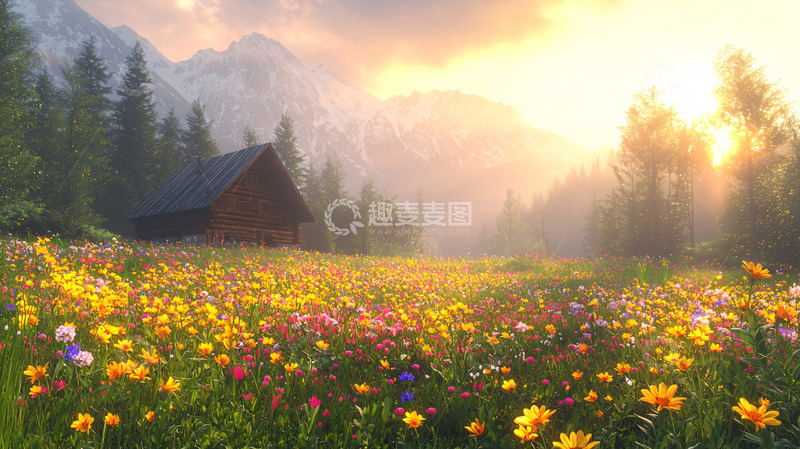 高清大图下载【趣麦麦图】鲜花盛开的田野
