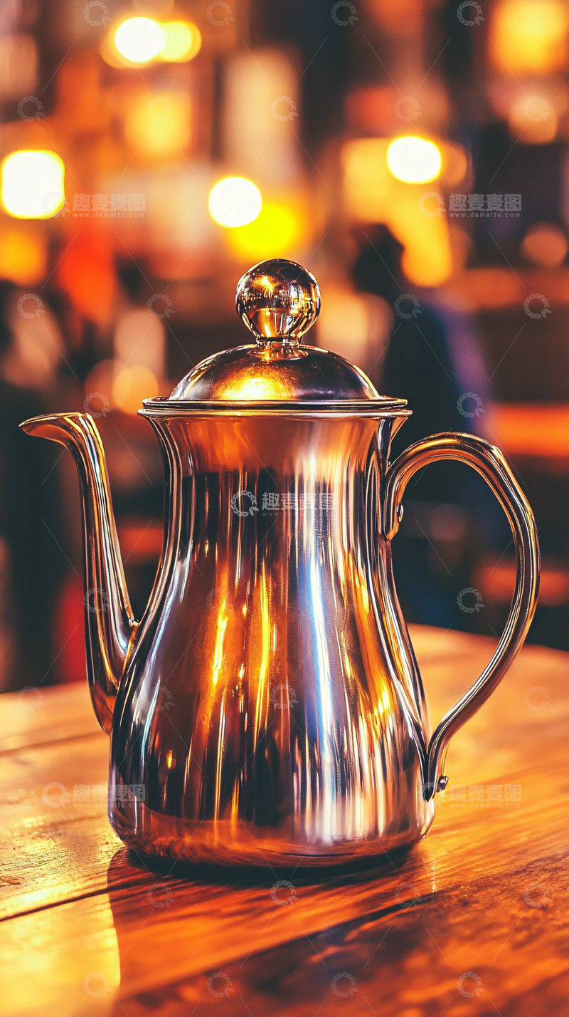 高清大图下载【趣麦麦图】金属茶壶