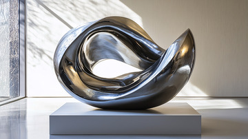光滑金属抽象雕塑