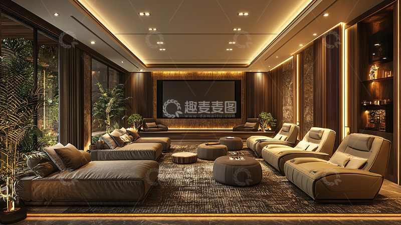 高清大图下载【趣麦麦图】高端私人影院设计