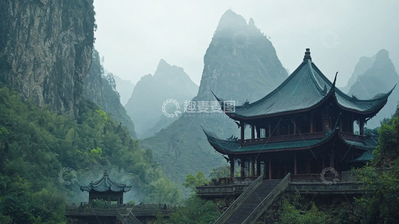 高清大图下载【趣麦麦图】水墨山水画147