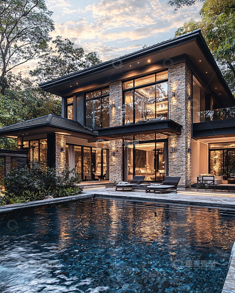 高清大图下载【趣麦麦图】现代简约别墅9