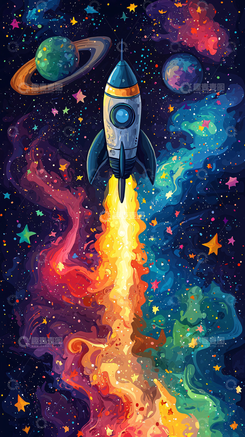高清大图下载【趣麦麦图】宇宙飞船发射