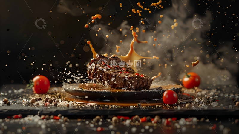高清大图下载【趣麦麦图】牛排创意图片1