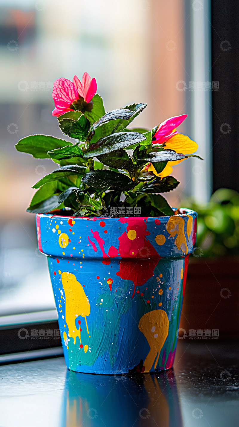 高清大图下载【趣麦麦图】彩色花盆