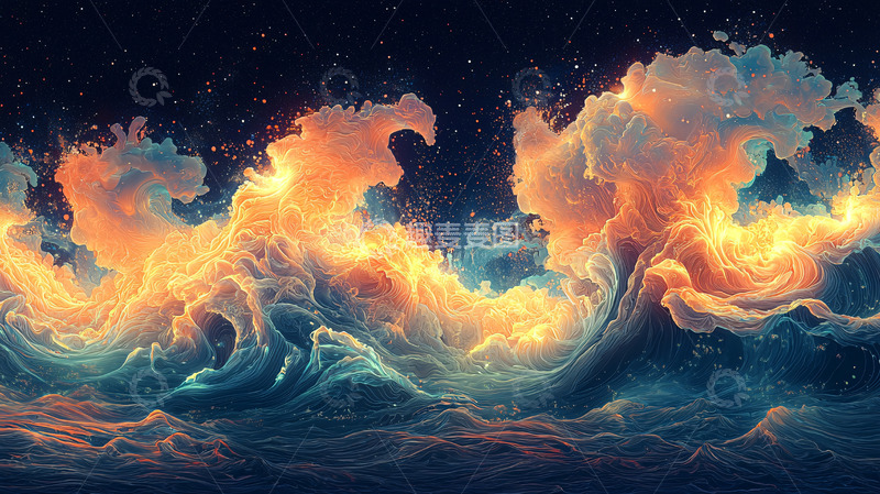 高清大图下载【趣麦麦图】抽象火焰云彩