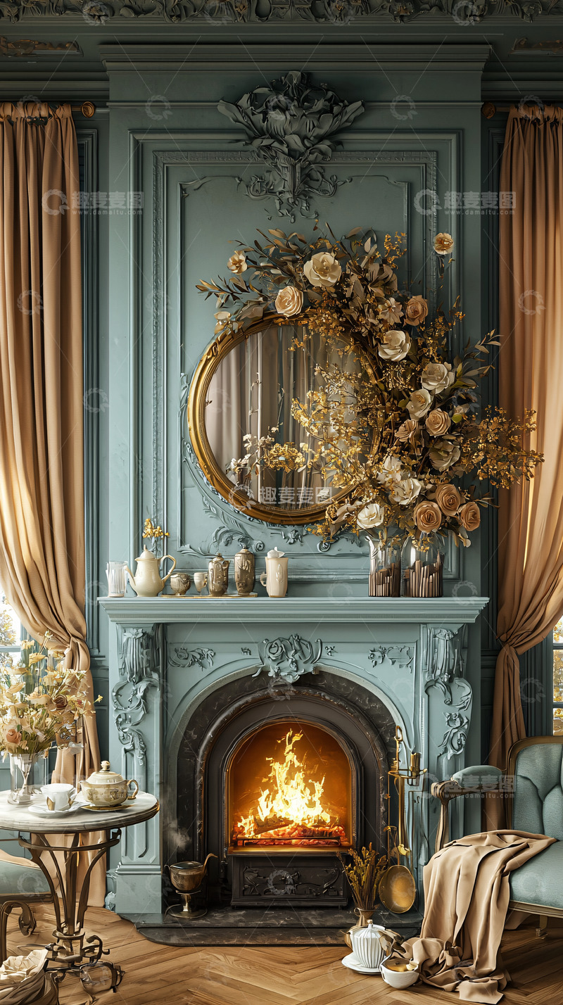 高清大图下载【趣麦麦图】欧式壁炉