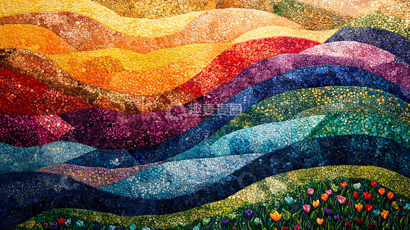 高清大图下载【趣麦麦图】彩色波浪图案