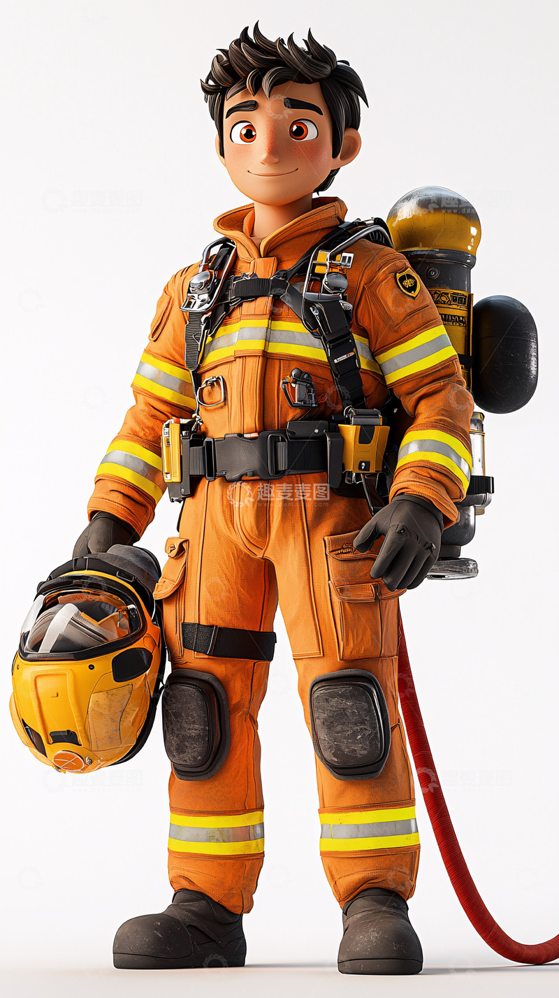 高清大图下载【趣麦麦图】卡通消防员