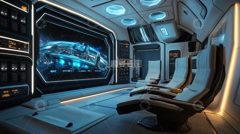 高清大图下载【趣麦麦图】未来科技飞船驾驶舱