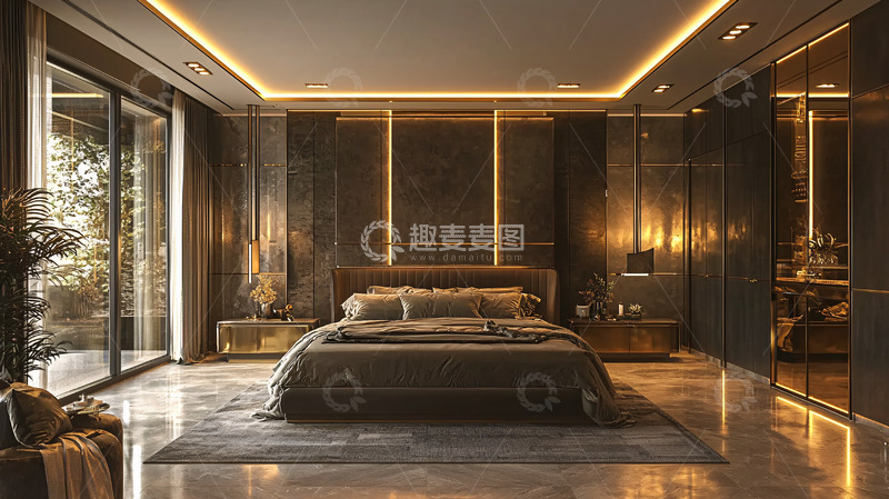 高清大图下载【趣麦麦图】高级灰卧室