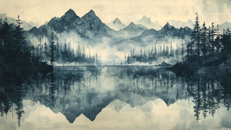 高清大图下载【趣麦麦图】水墨画山水