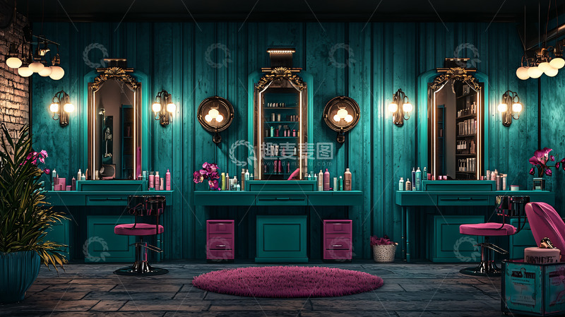 高清大图下载【趣麦麦图】复古化妆室