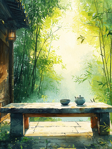 竹林茶桌
