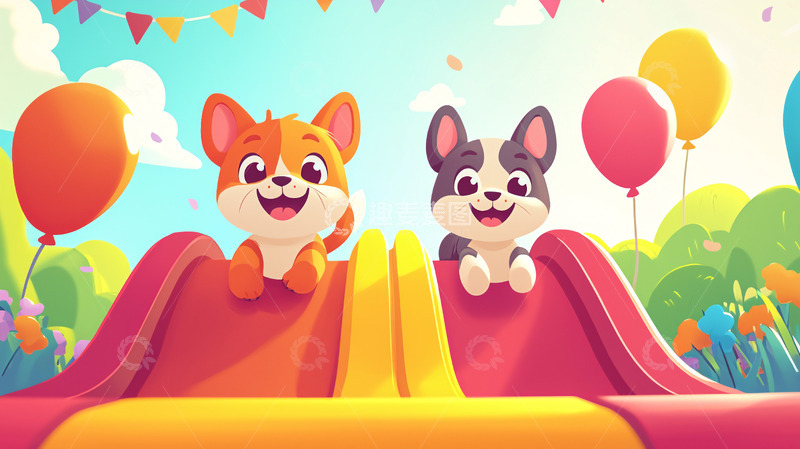 高清大图下载【趣麦麦图】卡通小狗