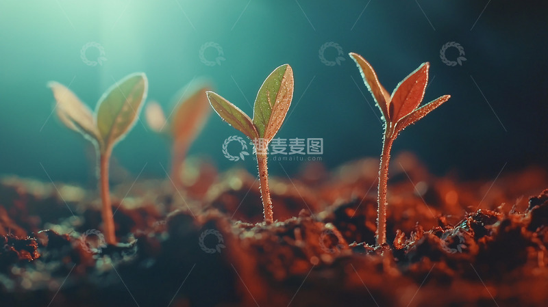 高清大图下载【趣麦麦图】幼苗破土而出