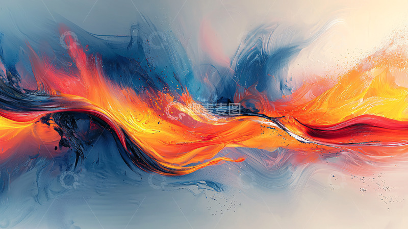 高清大图下载【趣麦麦图】抽象火焰流体画