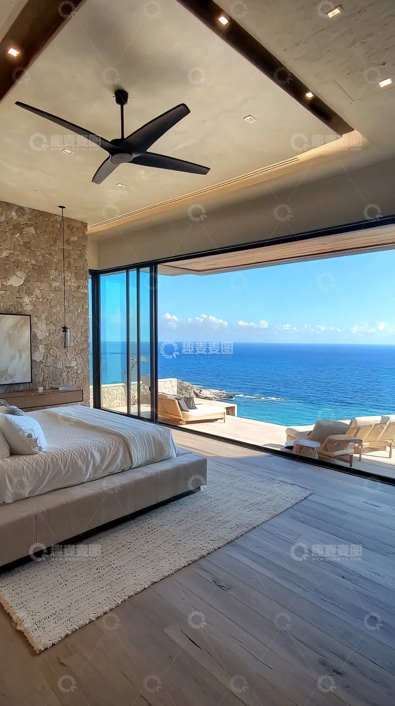 高清大图下载【趣麦麦图】海景卧室高清图片
