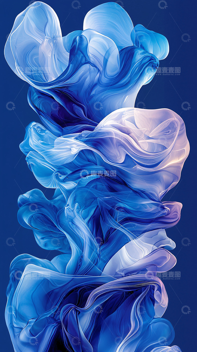 高清大图下载【趣麦麦图】蓝色烟雾流体
