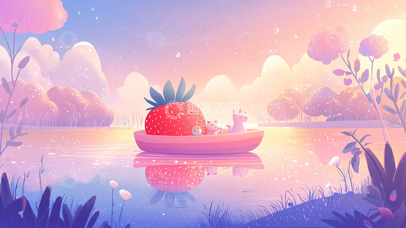 高清大图下载【趣麦麦图】草莓船