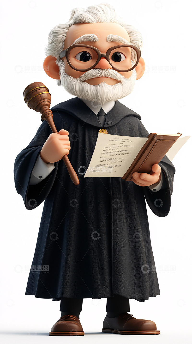 高清大图下载【趣麦麦图】卡通法官