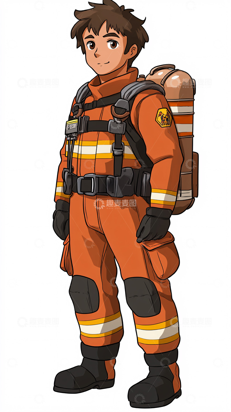 高清大图下载【趣麦麦图】卡通消防员
