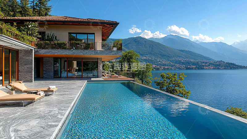 高清大图下载【趣麦麦图】湖景别墅