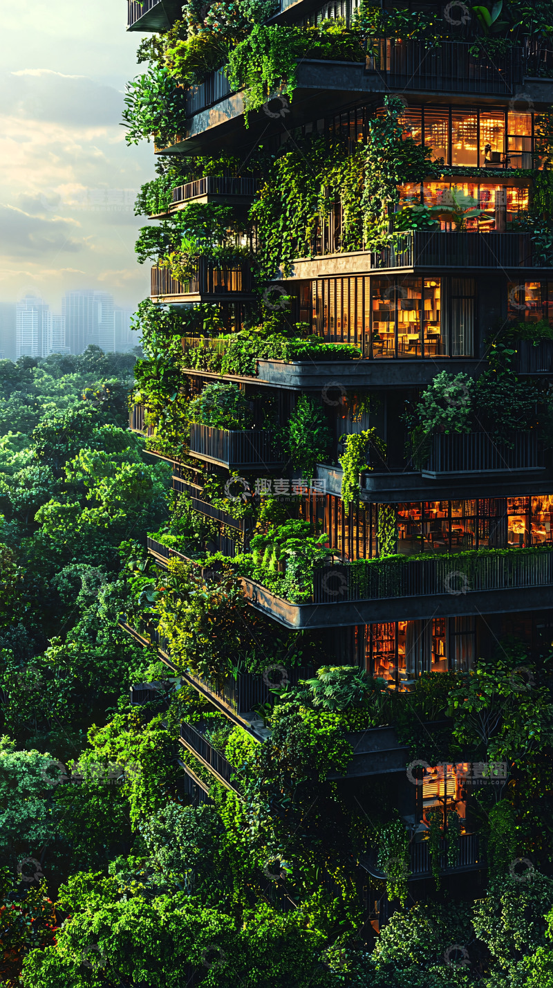 高清大图下载【趣麦麦图】垂直绿化建筑
