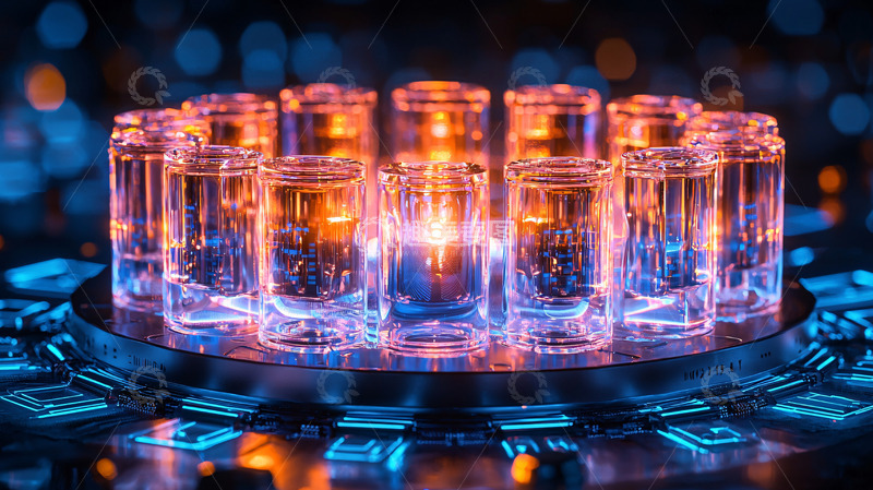 高清大图下载【趣麦麦图】光影交错的酒杯阵列