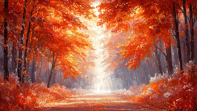 高清大图下载【趣麦麦图】秋日森林小路
