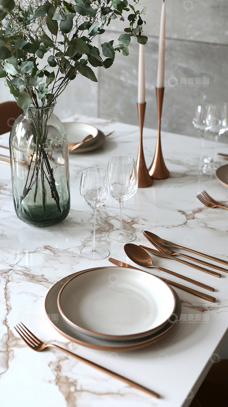 高清大图下载【趣麦麦图】高级餐厅餐桌摆设