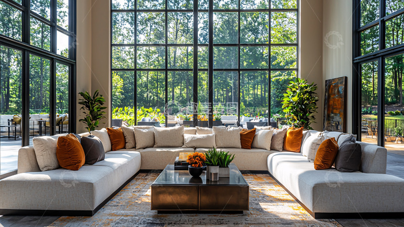 高清大图下载【趣麦麦图】落地窗客厅
