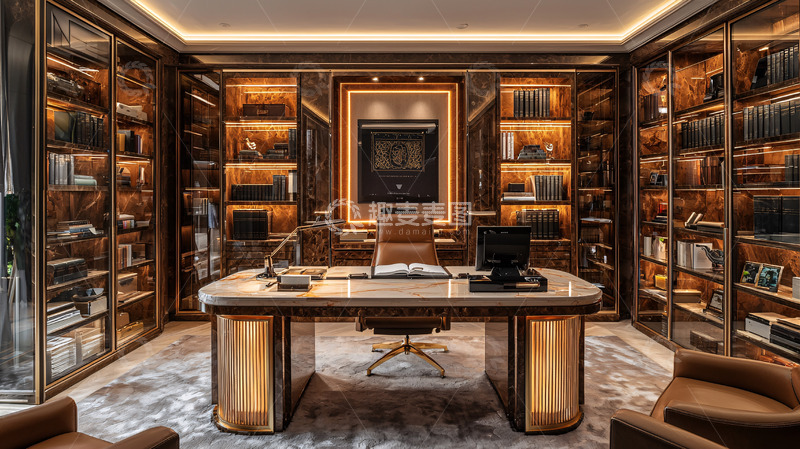 高清大图下载【趣麦麦图】奢华书房设计