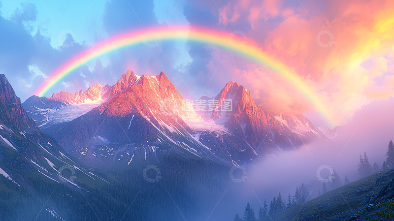 高清大图下载【趣麦麦图】彩虹山脉
