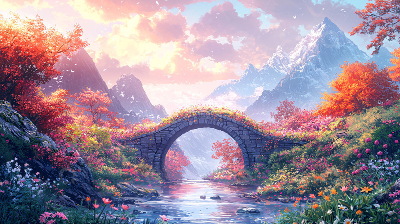 高清大图下载【趣麦麦图】梦幻秋季山水风景