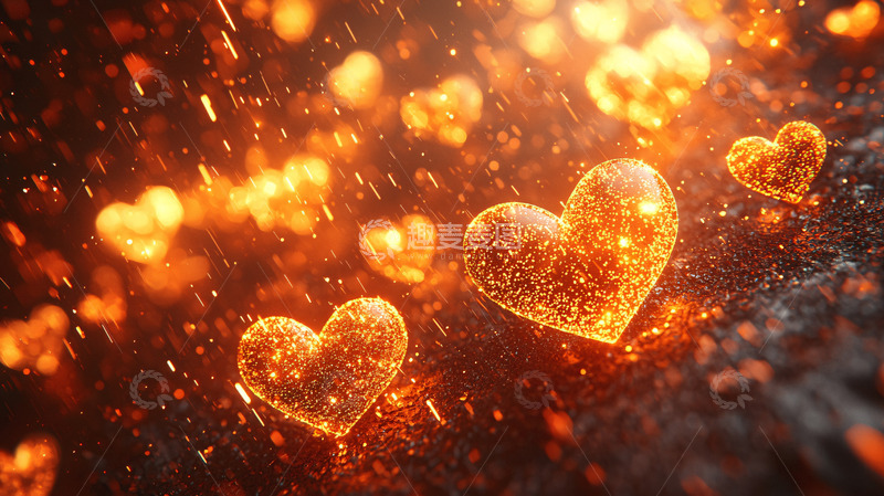 高清大图下载【趣麦麦图】火光闪闪的爱心雨