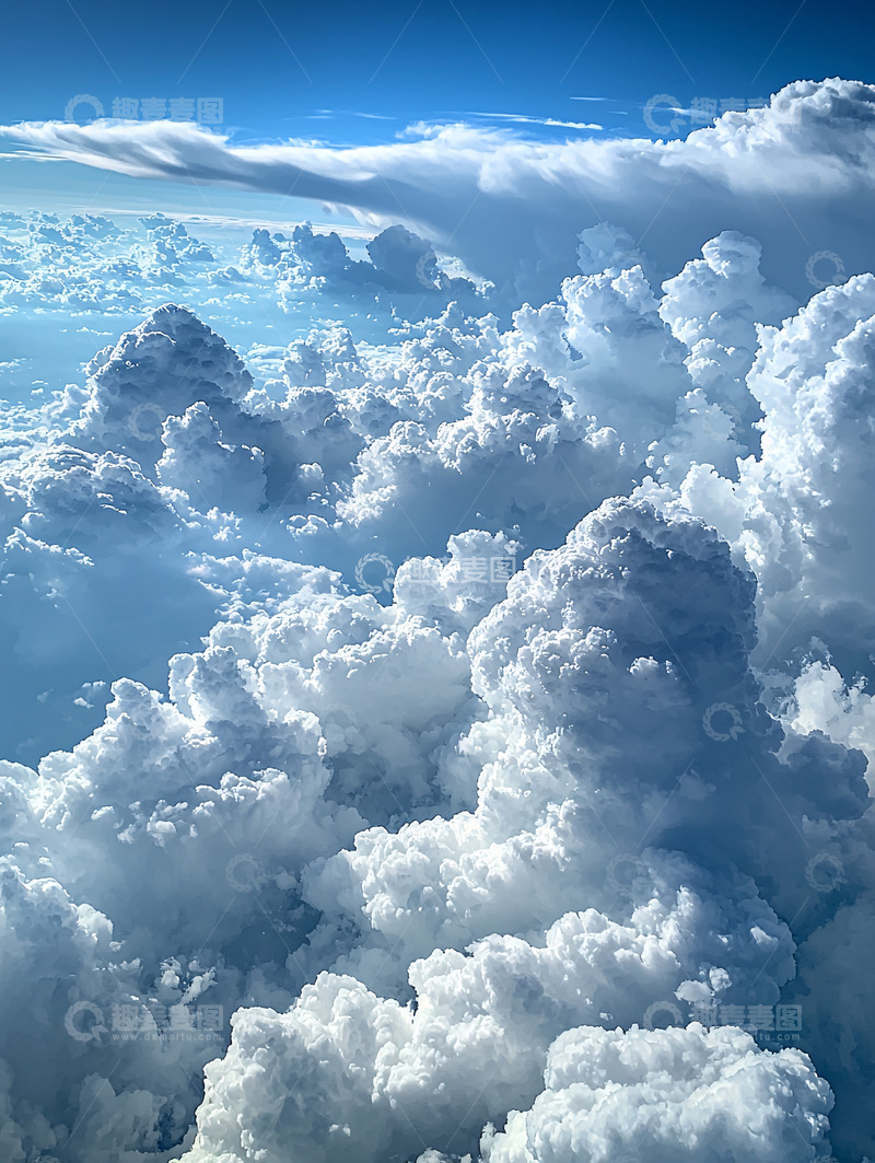 高清大图下载【趣麦麦图】云层之上的蔚蓝天空