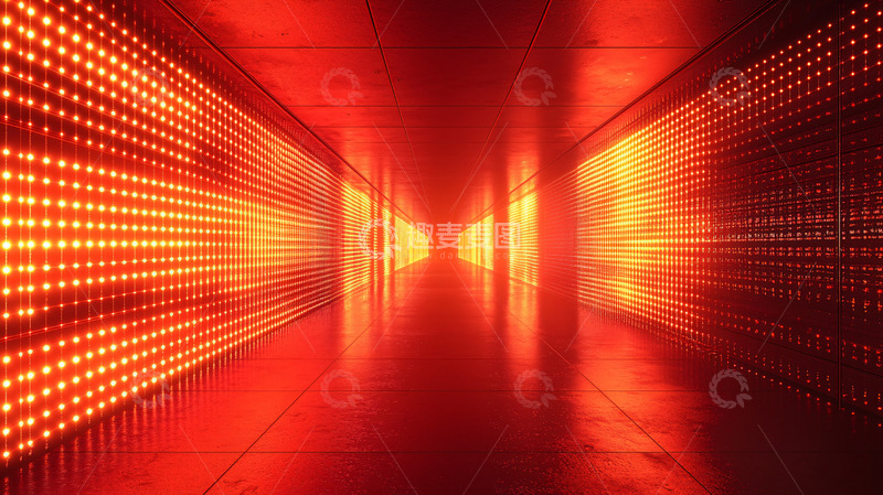 高清大图下载【趣麦麦图】红色灯光隧道