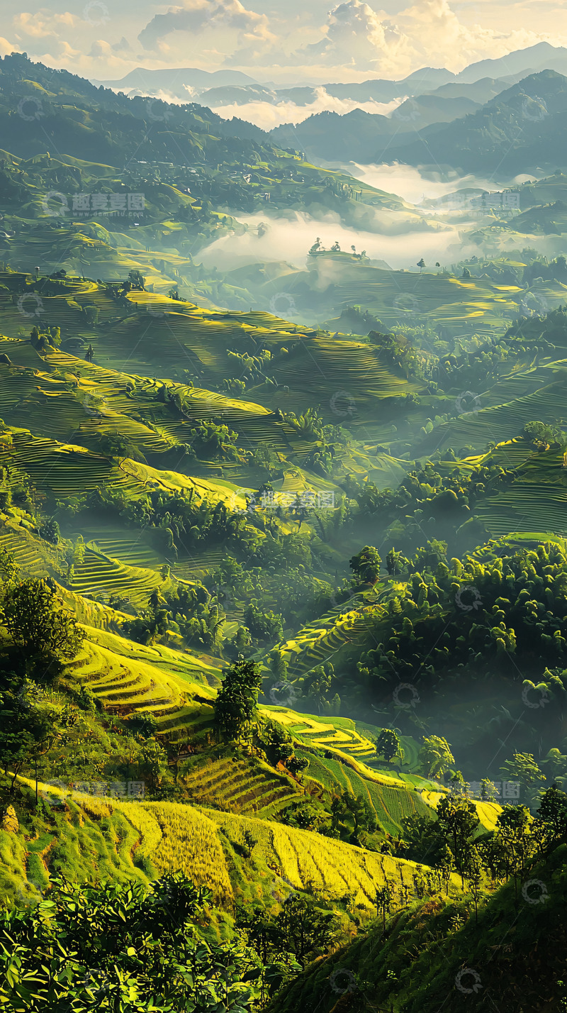 高清大图下载【趣麦麦图】梯田