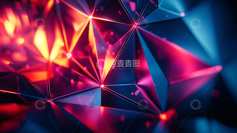 高清大图下载【趣麦麦图】红色蓝色交织的几何图形